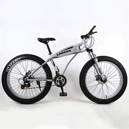 HCMNME Fat Tyre Mountain Bike HCMNME durable bicycle Fat Tire Adult Mountain Bike, High-Carbon Steel Frame Cruiser Bikes, Beach Snowmobile Mens Bicycle, Double Disc Brake 24 Inch Wheels Alloy frame with Disc Brakes