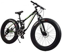 HCMNME Fat Tyre Mountain Bike HCMNME durable bicycle Mountain Bike, 21Speed Fat Tire Hardtail Mountain Bicycle, Dual Suspension Frame And High Carbon Steel Frame, Double Disc Brake, 26 Inch Wheels Alloy frame with Disc Brake