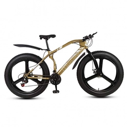 HECHEN Fat Tyre Mountain Bike HECHEN 26 in Mountain Bikes, 26 Inch Fat Tire Hardtail Bike, Double disc brakes and Shock-absorbing Front fork Bicycles, 21 / 24 / 27 Speed, Yellow, 27 speed