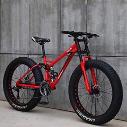 HFFFHA Fat Tyre Mountain Bike HFFFHA 26 in Tire Mountain Bike, Beach Snow Bikes, Speed Mountain Bike For Unisex Fat Tire Mountain Bike High Carbon Steel Frame With Speed Reduction And Shock Absorption Front