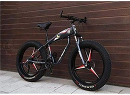HongLianRiven Fat Tyre Mountain Bike HongLianRiven BMX 26 Inch Wheels Mountain Bike Bicycle For Adults, Fat Tire Hardtail MBT Bike, High-carbon Steel Frame, Dual Disc Brake 6-27 (Color : Grey, Size : 21 speed)