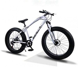 HongLianRiven Bike HongLianRiven BMX Hardtail Mountain Bikes, Dual Disc Brake Fat Tire Cruiser Bike, High-Carbon Steel Frame, Adjustable Seat Bicycle, Size:26 Inch 21 Speed 6-27 (Color : White, Size : 26 inch 7 speed)