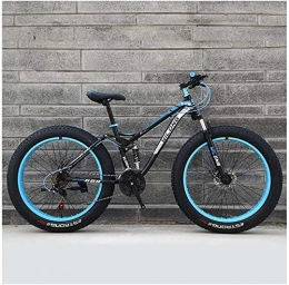 HQQ Bike HQQ Mens Womens Mountain Bikes, High-carbon Steel Frame, Dual Disc Brake Hardtail Mountain Bike, All Terrain Bicycle, Anti-Slip Bikes, 26 Inch (Color : Blue, Size : 21 Speed)