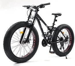 Hycy Fat Tyre Mountain Bike HYCy 26 Inch Mountain Bikes, Fat Tire MBT Bike Bicycle, Full Suspension Mountain Bike, High-Carbon Steel Frame, Dual Disc Brake