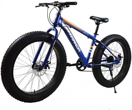 JACKWS Fat Tyre Mountain Bike JACKWS Portable 26 Inch Mountain Bike / Dual Disc Brake Variable Speed 4.0 Tire Aluminum Alloy Thickened Rim Snowmobile 7 Speed, Suitable For Adult Fat Man Woman Driving, Blue