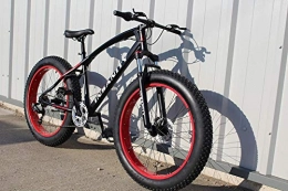 JHI Fat Tyre Mountain Bike JHI Fat bike Insanity Black With Red Wheels 26" x 4