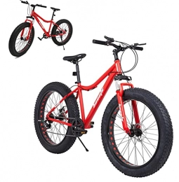 JieDianKeJi Bike JieDianKeJi Fat Tire Bike for Men, 26 Inch 21 Speed Mountain Bike, 4 inch Wide Tire Beach Snow Mountain Bicycle, Front and Rear Brakes, Multiple Colors