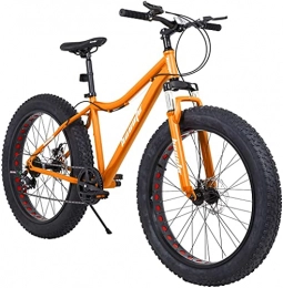 JieDianKeJi Fat Tyre Mountain Bike JieDianKeJi Mens Fat Tire Mountain Bike, 26-Inch Wheels, 4-Inch Wide Knobby Tires, 27-Speed, Steel Frame, Front and Rear Brakes, Multiple Colors