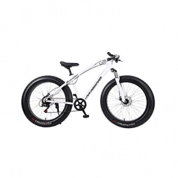 JUUY Bike JUUY Outdoor Sports Fat Bike, 26 inch Cross Country Mountain Bike 7 Speed Beach Snow Mountain 4.0 Big Tires Adult Outdoor Riding (Color : Silver)