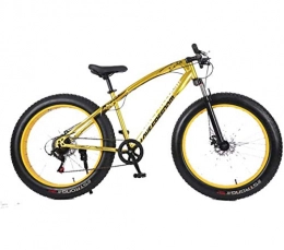 JXH 26 * 17 Inches Fat Bike Off-Road Beach Snow Bike 27 Speed Speed Mountain Bike 4.0 Wide Tire Adult Outdoor Riding,Gold