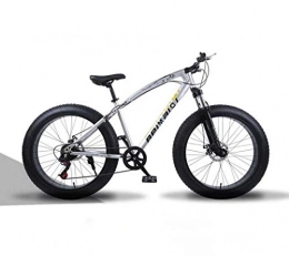 JYTFZD Fat Tyre Mountain Bike JYTFZD WENHAO Mountain Bikes, 24 Inch Fat Tire Hardtail Mountain Bike, Dual Suspension Frame and Suspension Fork All Terrain Mountain Bicycle, Men's and Women Adult (Color : Silver spoke)