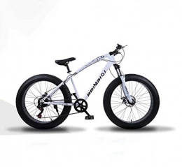 JYTFZD Fat Tyre Mountain Bike JYTFZD WENHAO Mountain Bikes, 26 Inch Fat Tire Hardtail Mountain Bike, Dual Suspension Frame and Suspension Fork All Terrain Mountain Bicycle, Men's and Women Adult (Color : White spoke)
