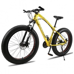KAMELUN Mountain Bike, Fat Tire Mountain Bikes with Front Suspension for Adults Men Women tires Anti-Slip Mountain Bicycle High-carbon Steel Dual Disc Bike-26 Inch,Yellow,21 speed