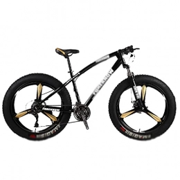 Kays Fat Tyre Mountain Bike Kays 26 Inch Mountain Bike For Adult 21 / 24 / 27 Speeds Man And Woman Bicycles Carbon Steel Frame With Dual Disc Brake(Size:27 Speed, Color:Black)