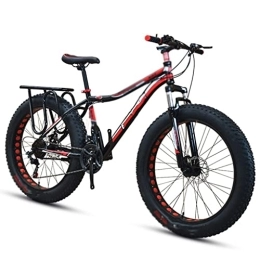 KDHX Fat Tyre Mountain Bike KDHX 24 Inch Mountain Bike Trail Bicycle High Carbon Steel Frame Dual Disc Brake Full Suspension for Men and Women Outdoor Sports Commuting (Size : 27 speed-24 inches)