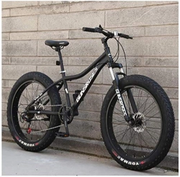 Kytwn Fat Tyre Mountain Bike Kytwn 26 Inch Mountain Bikes, High-carbon Steel Hardtail Mountain Bike, Fat Tire All Terrain Mountain Bike, Women Men's Anti-Slip Bikes (Color : Black, Size : 27 Speed)