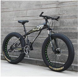 Kytwn Fat Tyre Mountain Bike Kytwn Adult Mountain Bikes, Boys Girls Fat Tire Mountain Trail Bike, Dual Disc Brake Hardtail Mountain Bike, High-carbon Steel Frame, Bicycle (Color : Yellow C, Size : 24 Inch 21 Speed)