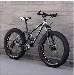 Kytwn Fat Tyre Mountain Bike Kytwn Adult Mountain Bikes, Fat Tire Dual Disc Brake Hardtail Mountain Bike, Big Wheels Bicycle, High-carbon Steel Frame (Color : New Black, Size : 26 Inch 27 Speed)