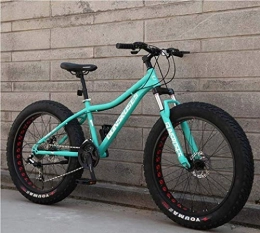 LAMTON Fat Tyre Mountain Bike LAMTON Mountain Bikes, 26Inch Fat Tire Hardtail Snowmobile, Dual Suspension Frame And Suspension Fork All Terrain Men's Mountain Bicycle Adult (Color : Green 1, Size : 24Speed)