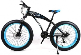 LAZNG Fat Tyre Mountain Bike LAZNG Mountain Bike Mens Mountain Bike 27 Speeds, 26 inch Fat Tire Road Bicycle Snow Bike Pedals with Disc Brakes and Suspension Fork (Color : Blackblue, Size : 27 Speed)