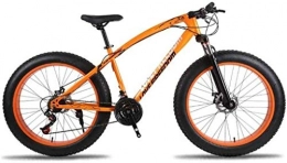 LBWT Fat Tyre Mountain Bike LBWT Folding Mountain Bike, 7 Speeds Snow Bike / Beach Bike, 26 Inch Fat Tire Road Bicycle, With Disc Brakes And Suspension Fork (Color : Orange, Size : 7 Speed)