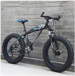 LBYLYH Fat Tyre Mountain Bike LBYLYH Adult Mountain Bike, Mens Girls Bicycles, Hardtail Mtb Disc Brakes, Frame Made Of Carbon Steel, Big Tire Bike, Blue B, 26 Inch 21 Speed