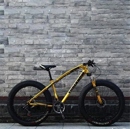 Leifeng Tower Fat Tyre Mountain Bike Leifeng Tower Lightweight， Fat Tire 26 Inch Mountain Bike Mens, Beach Bike, Double Disc Brake Cruiser Bikes, 4.0 Wide Wheels, Adult Snow Bicycle Inventory clearance (Color : Gold, Size : 21 speed)