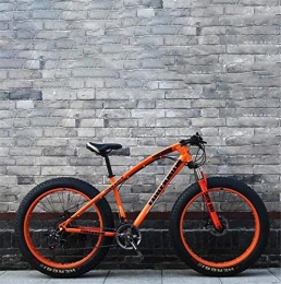 Leifeng Tower Bike Leifeng Tower Lightweight， Fat Tire 26 Inch Mountain Bike Mens, Beach Bike, Double Disc Brake Cruiser Bikes, 4.0 Wide Wheels, Adult Snow Bicycle Inventory clearance (Color : Orange, Size : 24 speed)