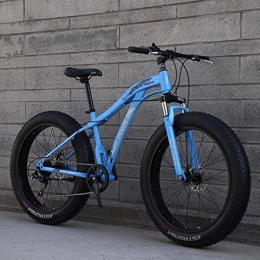 Leifeng Tower Fat Tyre Mountain Bike Leifeng Tower Lightweight， Fat Tire Mountain Bike Mens, 26 Inch Adult Snow Bike, Double Disc Brake Cruiser Bikes, Beach Bicycle, 4.0 Wide Wheels Inventory clearance (Color : Blue, Size : 21 speed)