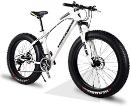 Leifeng Tower Fat Tyre Mountain Bike Leifeng Tower Lightweight， Fat Tire Mountain Bike Mens, Beach Bike, Double Disc Brake 20 Inch Cruiser Bikes, 4.0 wide Wheels, Adult Snow Bicycle Inventory clearance (Color : White, Size : 7speed)