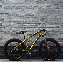Leifeng Tower Fat Tyre Mountain Bike Leifeng Tower Lightweight， Fat Tire Mountain Bike Mens, Beach Bike, Double Disc Brake Cruiser Bikes, 4.0 wide Wheels, Adult 24 Inch Snow Bicycle Inventory clearance (Color : Gold, Size : 21 speed)