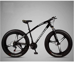 LEYOUDIAN Fat Tyre Mountain Bike LEYOUDIAN 26 Inch Mountain Bicycle, High-carbon Steel Frame Fat Tire Mountain Trail Bike, Men's Womens Hardtail Mountain Bike With Dual Disc Brake (Color : Black, Size : 21 Speed 3 Spoke)