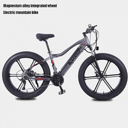 LFEWOZ Lightweight Adult Fat Tire Electric Mountain Bike for Adult Men And Women, Beach Snow Bike Cruiser Bikes