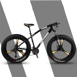 LHQ-HQ Fat Tyre Mountain Bike LHQ-HQ Adults Mountain Trail Bike, 26" Fat Tire, 27-Speed Gears, Fork Suspension, High-Carbon Steel Frame, Dual Disc Brake, Loading 160 Kg Suitable for Height 170-220CM, black