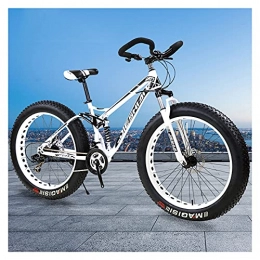 LHQ-HQ Fat Tyre Mountain Bike LHQ-HQ Fat Tire Mountain Bike 24" Wheel 4" Wide Tires 7 Speed Dual Disc Brake Dual-Suspension Butterfly Handlebar Bicycle for Adult Teen, A