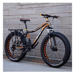 LILIS Mountain Bike Folding Bike Fat Tire Bike Adult Road Bikes Bicycle Beach Snowmobile Bicycles For Men Women (Color : Orange, Size : 26in)