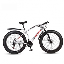 LUO Fat Tyre Mountain Bike LUO Bike，Mens Adult Fat Tire Mountain Bike, Bionic Front Fork Cruiser Bicycle, Double Disc Brake Beach Snow Bikes, 26 inch Wheels, E, 27 Speed, C, 24 Speed