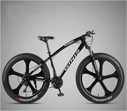 LYQZ Bike LYQZ 26 Inch Mountain Bicycle, High-carbon Steel Frame Fat Tire Mountain Trail Bike, Men's Womens Hardtail Mountain Bike with Dual Disc Brake (Color : Black, Size : 30 Speed 5 Spoke)