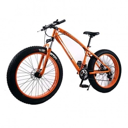 LYRWISHJD Fat Tyre Mountain Bike LYRWISHJD 26 Inch High-Carbon Steel Frame MTB Country Gearshift Bicycle Exercise Bikes Double Disc Brake, for Snow Beach（color:orange, load:200kg） (Size : 26 inch, 速度 Speed : 30 Speed)