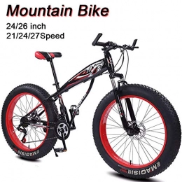 LYRWISHJD 26 Inch Wheels Mountain Trail Bike High-Carbon Steel Frame MTB Beach Bike with 4.0 Inch Thick And Thick Snow Tires Bold Shock Absorber Fork Non-slip Pedals (Color : 21 Speed, Size : 26inch)
