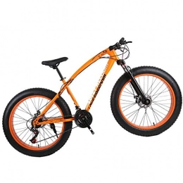LYRWISHJD Bike LYRWISHJD 4.0 Fat Tire Mountain Bike High-Carbon Steel Frame MTB Exercise Bikes Shock-absorbing Road Bike Bicycle Unisex Adult Student Outdoors (Color : Orange, 速度 Speed : 21 Speed)