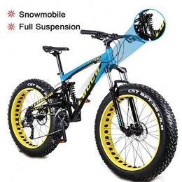 LYRWISHJD Fat Tyre Mountain Bike LYRWISHJD 4.0 Fat Tire Mountain Trail Bike Soft Tail Bikes Cruiser Bicycle Dual Disc Brakes Adjustable Seat Aluminum Alloy Frame For Snow And Beach Unisex (Color : Red, Size : 26inch-27Speed)