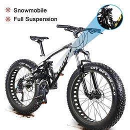 LYRWISHJD Fat Tyre Mountain Bike LYRWISHJD 4.0 Fat Tire Mountain Trail Bike Soft Tail Bikes Cruiser Bicycle Dual Disc Brakes Adjustable Seat Aluminum Alloy Frame For Snow And Beach Unisex (Color : White, Size : 26inch-27Speed)