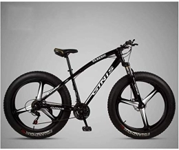 Lyyy Fat Tyre Mountain Bike Lyyy 26 Inch Mountain Bicycle, High-carbon Steel Frame Fat Tire Mountain Trail Bike, Men's Womens Hardtail Mountain Bike with Dual Disc Brake YCHAOYUE (Color : Black, Size : 30 Speed 3 Spoke)