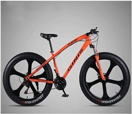 Lyyy Fat Tyre Mountain Bike Lyyy 26 Inch Mountain Bicycle, High-carbon Steel Frame Fat Tire Mountain Trail Bike, Men's Womens Hardtail Mountain Bike with Dual Disc Brake YCHAOYUE (Color : Orange, Size : 24 Speed 5 Spoke)