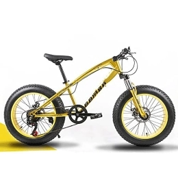 MADELL Fat Tyre Mountain Bike MADELL Bikes Mountain Bike, Thick Wheel Mountain Bike, Speed Bicycle, Adult Fat Tire Mountain Trail Bike, High-Carbon Steel Frame Dual Full Suspension Dual Disc Brake / Gold / 26Inch 27Speed
