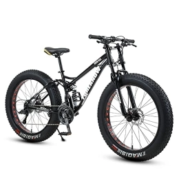 MADELL Fat Tyre Mountain Bike MADELL Bikes Thick Wheel Premium Mountain Bike - Adult Fat Tire Trail for Boys, Girls, Men and Women Speed Gear, High-Carbon Steel Frame / K Black / 26Inch 30Speed