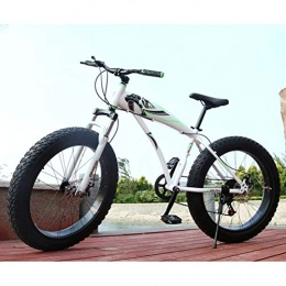 RNNTK Fat Tyre Mountain Bike Men Fat Bike Outroad Mountain Bike, Double Disc Brake Double Suspension Bicycle Big Tires Widening, Adult Outroad Racing Cycling A Variety Of Colors Optional A -30 Speed-24 Inches