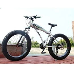 RNNTK Fat Tyre Mountain Bike Men Fat Bike Outroad Mountain Bike, Double Disc Brake Double Suspension Bicycle Big Tires Widening, Adult Outroad Racing Cycling A Variety Of Colors Optional E -30 Speed-24 Inches