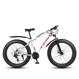 WJSW Fat Tyre Mountain Bike Mens Adult Fat Tire Mountain Bike, Variable Speed Snow Bikes, Double Disc Brake Beach Bicycle, 26 Inch Wheels Bicycles